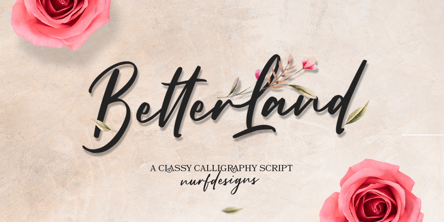 Beispiel einer Better Land-Schriftart